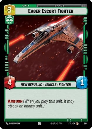 Eager Escort Fighter (Foil) | Foil (610)  [Jump to Lightspeed]