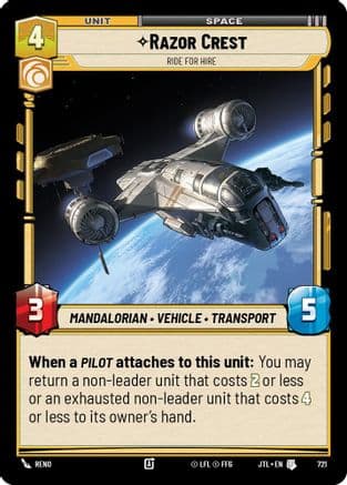 Razor Crest - Ride For Hire (Foil) | Foil (721)  [Jump to Lightspeed]