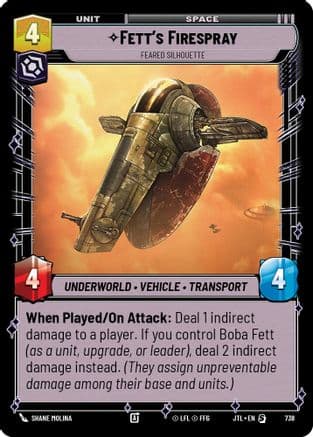 Fett's Firespray - Feared Silhouette (Foil) | Foil (738)  [Jump to Lightspeed]