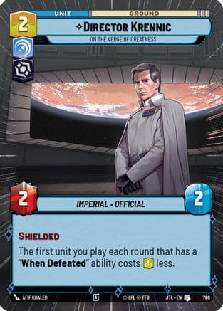 Director Krennic - On the Verge of Greatness (Hyperspace Foil) | Foil (766)  [Jump to Lightspeed]