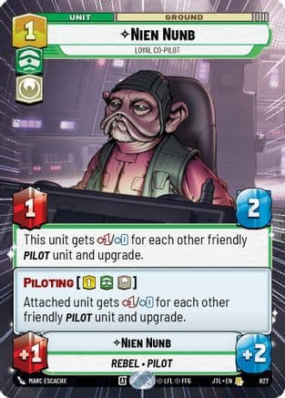 Nien Nunb - Loyal Co-Pilot (Hyperspace Foil) | Foil (827)  [Jump to Lightspeed]