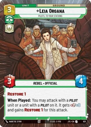 Leia Organa - Pilots, To Your Stations (Hyperspace Foil) | Foil (831)  [Jump to Lightspeed]
