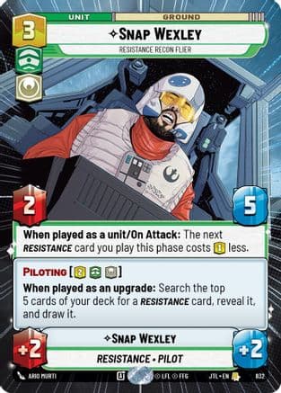 Snap Wexley - Resistance Recon Flier (Hyperspace Foil) | Foil (832)  [Jump to Lightspeed]
