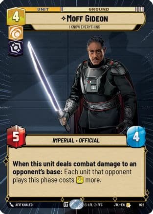 Moff Gideon - I Know Everything (Hyperspace Foil) | Foil (922)  [Jump to Lightspeed]