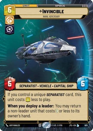 Invincible - Naval Adversary (Hyperspace Foil) | Foil (925)  [Jump to Lightspeed]