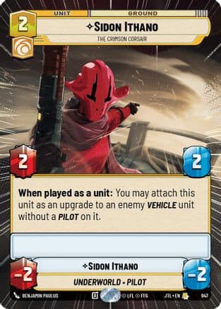Sidon Ithano - The Crimson Corsair (Hyperspace Foil) | Foil (947)  [Jump to Lightspeed]