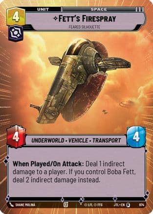 Fett's Firespray - Feared Silhouette (Hyperspace Foil) | Foil (974)  [Jump to Lightspeed]
