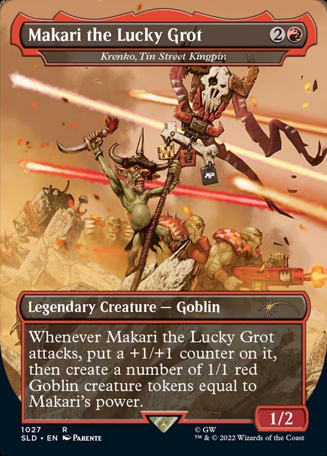 Makari the Lucky Grot - Krenko, Tin Street Kingpin (Borderless) [Secret Lair Drop Series] Foil