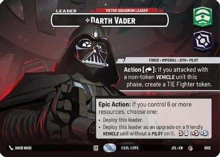 Darth Vader - Victor Squadron Leader (Showcase) | Foil (1002)  [Jump to Lightspeed]