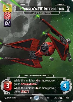 Vonreg's TIE Interceptor - Ace of the First Order (Prestige) |  (1030)  [Jump to Lightspeed]