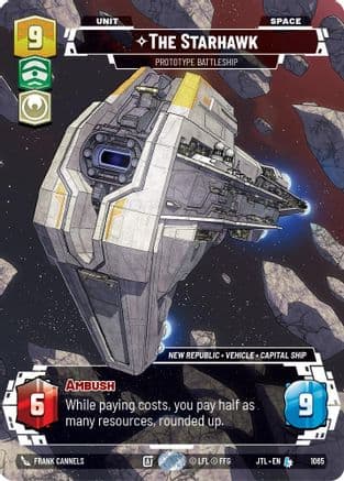 The Starhawk - Prototype Battleship (Prestige Foil) | Foil (1065)  [Jump to Lightspeed]