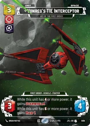 Vonreg's TIE Interceptor - Ace of the First Order (Prestige Foil) | Foil (1066)  [Jump to Lightspeed]