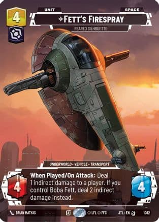Fett's Firespray - Feared Silhouette (Prestige Foil) | Foil (1082)  [Jump to Lightspeed]
