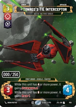 Vonreg's TIE Interceptor - Ace of the First Order (Serialized) | Foil (1102)  [Jump to Lightspeed]