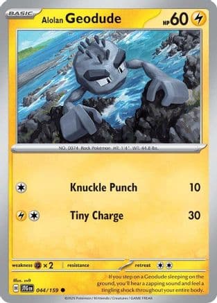 Alolan Geodude 044- SV09 Journey Together Reverse Holofoil