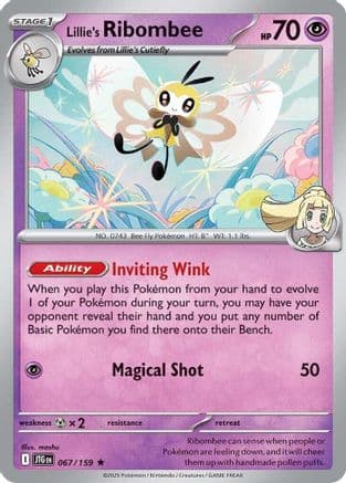 Lillie's Ribombee 067/159  SV09 Journey Together - Rare