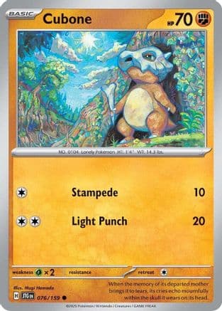 Cubone 076- SV09 Journey Together Reverse Holofoil
