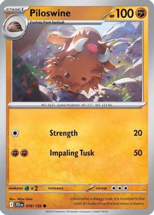 Piloswine 078- SV09 Journey Together Reverse Holofoil