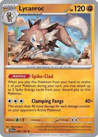 Lycanroc 085/159 - SV09 Journey Together Reverse Holofoil
