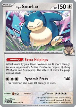 Hop's Snorlax 117- SV09 Journey Together Holofoil