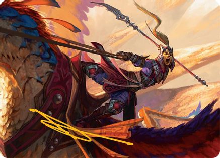 Dragonback Lancer Art Card (3/54) (Gold-Stamped Signature) (003) [Art Series: Tarkir: Dragonstorm]