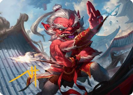 Devoted Duelist Art Card (15/54) (Gold-Stamped Signature) (015) [Art Series: Tarkir: Dragonstorm]