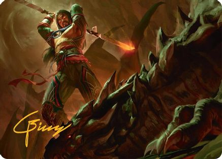 Sarkhan's Resolve Art Card (18/54) (Gold-Stamped Signature) (018) [Art Series: Tarkir: Dragonstorm]