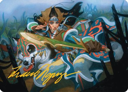 Eshki Dragonclaw Art Card (23/54) (Gold-Stamped Signature) (023) [Art Series: Tarkir: Dragonstorm]