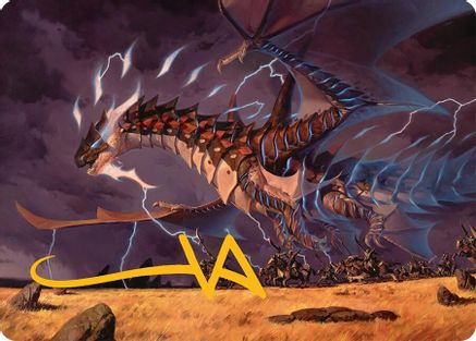 Neriv, Heart of the Storm Art Card (25/54) (Gold-Stamped Signature) (025) [Art Series: Tarkir: Dragonstorm]