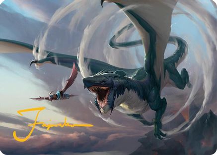 Whirlwing Stormbrood Art Card (27/54) (Gold-Stamped Signature) (027) [Art Series: Tarkir: Dragonstorm]
