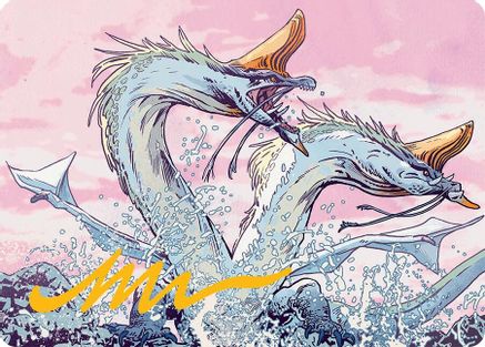 Twinmaw Stormbrood Art Card (39/54) (Gold-Stamped Signature) (039) [Art Series: Tarkir: Dragonstorm]