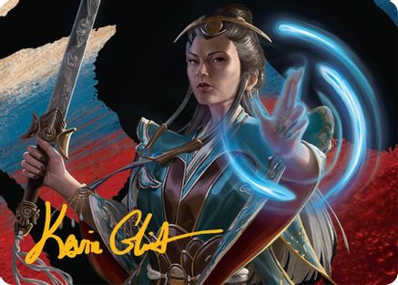 Narset, Jeskai Waymaster Art Card (44/54) (Gold-Stamped Signature) (044) [Art Series: Tarkir: Dragonstorm]
