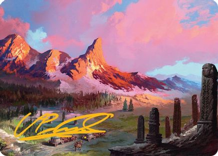Rugged Highlands Art Card (29/54) (Gold-Stamped Signature) (029) [Art Series: Tarkir: Dragonstorm]