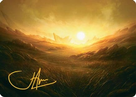 Plains Art Card (31/54) (Gold-Stamped Signature) (031) [Art Series: Tarkir: Dragonstorm]