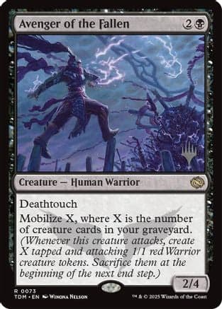 Avenger of the Fallen (073) [Promo Pack: Tarkir: Dragonstorm]  Foil