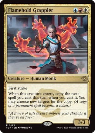 Flamehold Grappler (185) [Promo Pack: Tarkir: Dragonstorm]  Foil
