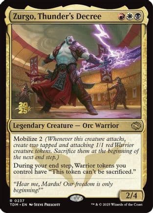 Zurgo, Thunder's Decree (237) [Prerelease Cards]  Foil