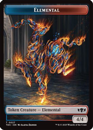 Elemental (0027) // Monk Double-Sided Token (27 // 3) [Commander: Tarkir: Dragonstorm]