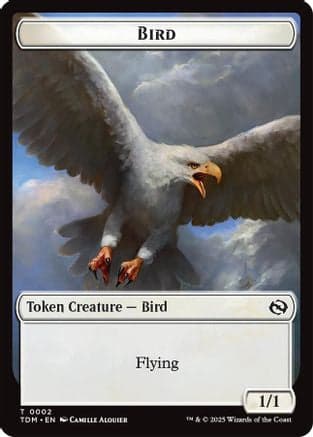 Bird // Monk Double-Sided Token (2 // 3) [Tarkir: Dragonstorm]  Foil