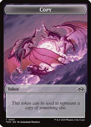 Copy // Monk Double-Sided Token (1 // 3) [Tarkir: Dragonstorm]  Foil