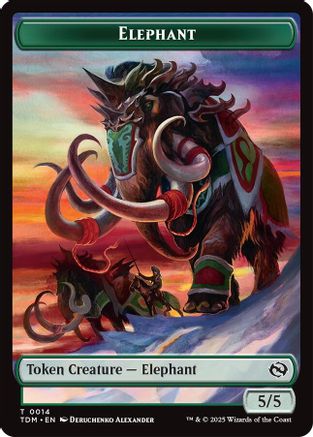 Elephant // Treasure  Double-Sided Token (14 // 16) [Tarkir: Dragonstorm]  Foil