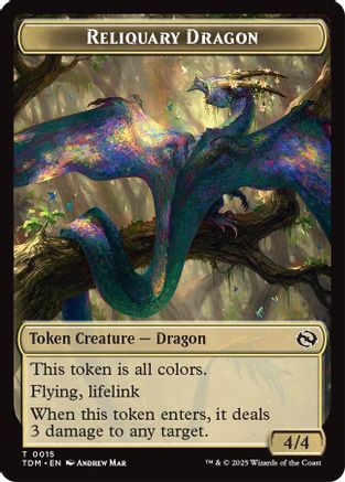 Reliquary Dragon // Dragon (0011) Double-Sided Token (15 // 11) [Tarkir: Dragonstorm]  Foil