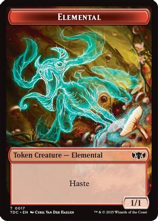 Elemental (0017) // Warrior Double-Sided Token (17 // 13) [Commander: Tarkir: Dragonstorm]