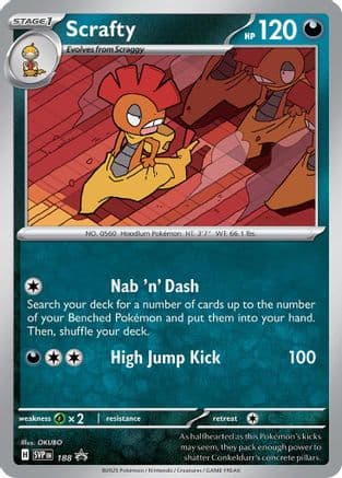 Scrafty (Cosmos Holo) 188- SV Scarlet & Violet Promo Cards Holofoil