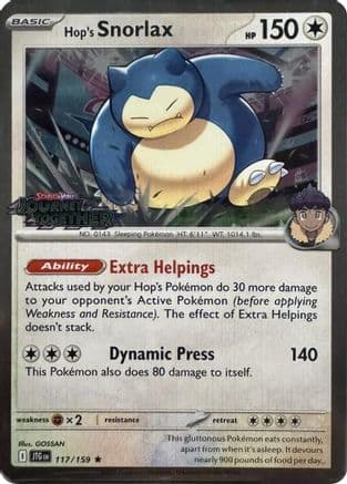 Hop's Snorlax (Cosmos Holo) 117/159  - Holofoil Miscellaneous Cards & Products - Promo