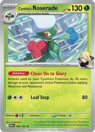 Cynthia's Roserade 008- SV10 Destined Rivals Holofoil