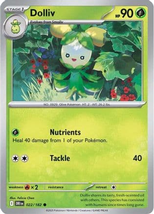 Dolliv 022- SV10 Destined Rivals Reverse Holofoil