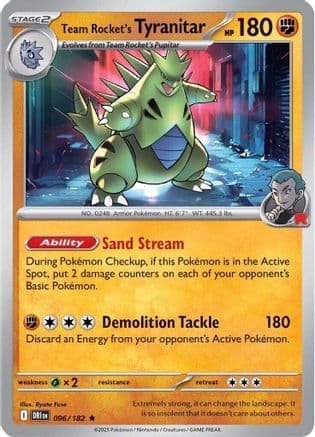 Team Rocket's Tyranitar 096  - Holofoil SV10 Destined Rivals - Rare