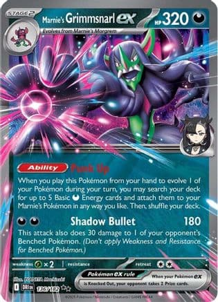 Marnie's Grimmsnarl ex 136- SV10 Destined Rivals Holofoil