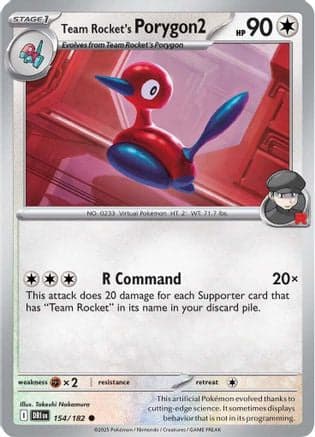 Team Rocket's Porygon2 154- SV10 Destined Rivals Reverse Holofoil